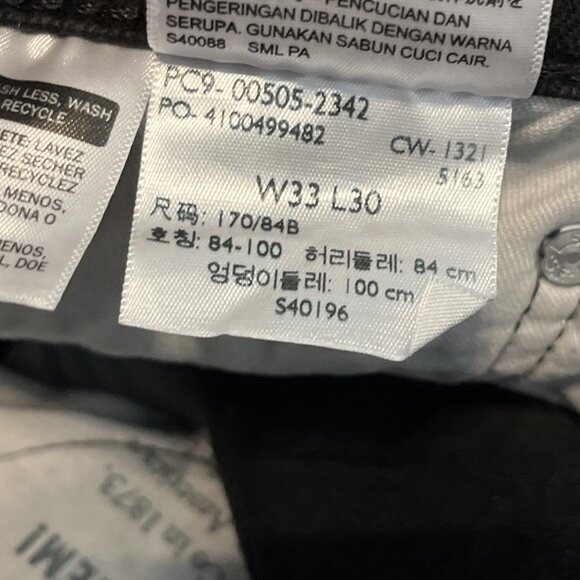 Men's Levis 505 Regular Fit Denim Jeans SZ 33x30 Black Stretch Modern Red Tab - Picture 12 of 12